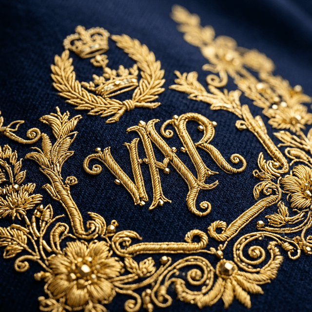 Premium gold embroidery work on uniform